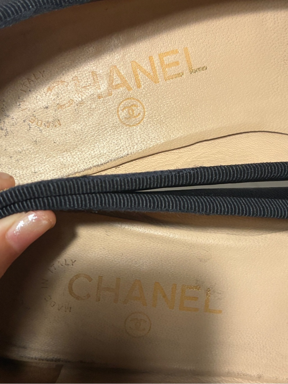 CHANEL Black Ballet Flats with Patent Cap-Toe - Picture 8 of 14